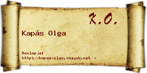 Kapás Olga névjegykártya